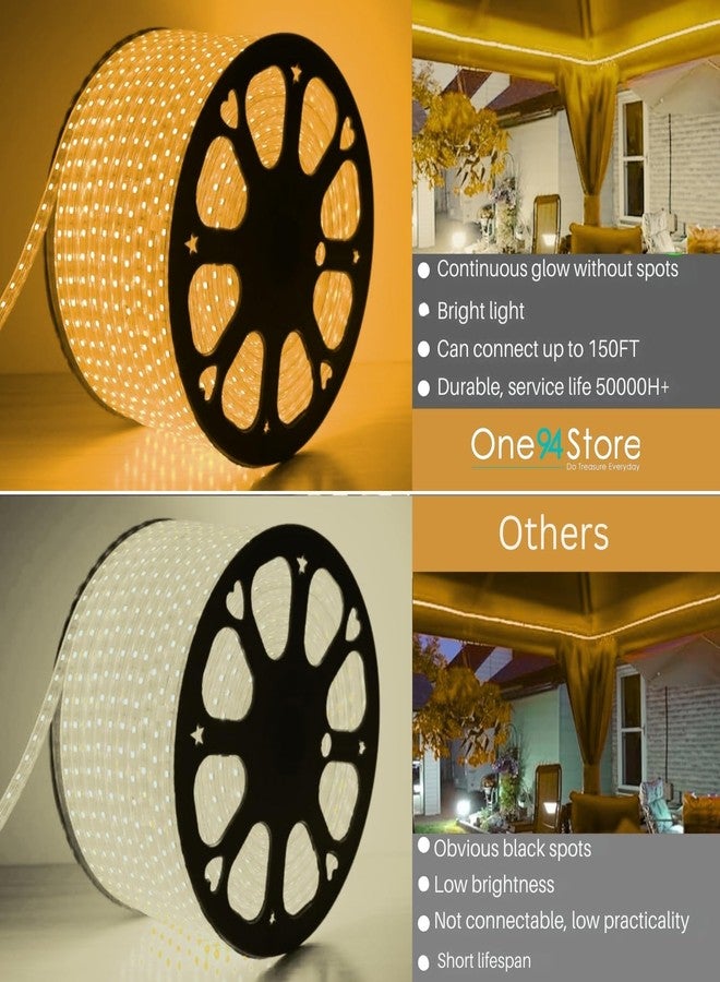 One94Store شريط إضاءة LED بطول 8 أمتار من One94Store للديكور - مقاوم للماء، إضاءة SMD دافئة اللون، مناسب للأسقف والديكور المنزلي، إضاءة أنبوبية LED لعيد ديوالي والمهرجانات والاستخدام الداخلي والخارجي - Image 5